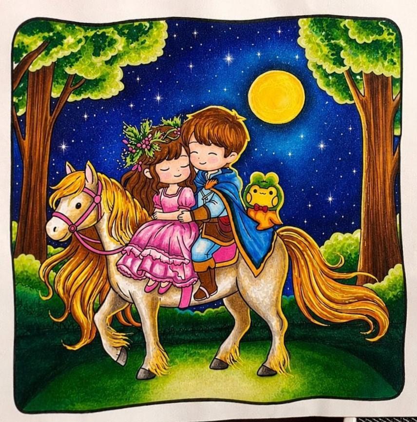 Fairytale Dreams coloring page colored by @hudcoloring